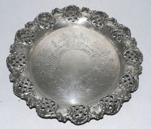 Flaschen-Untersetzer 800er Silber Lutz & Weiss D. 15,0 cm 94 g.