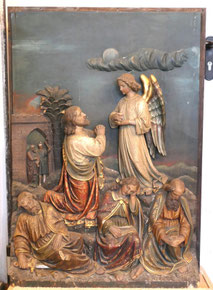 Ölberg Gruppe "Jesus im Garten Gethsemane" farbig gefasst mit Gold H. 101 cm, € 4500,00