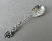 Großer Zuckerlöffel, Hildesheimer Rose, 835er Silber 