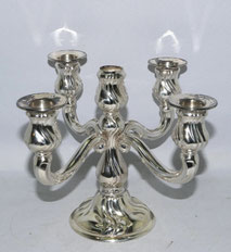 Fünfflammiger Barock Kerzenleuchter 835er Silber H. 18,0 cm D. 25,0 cm