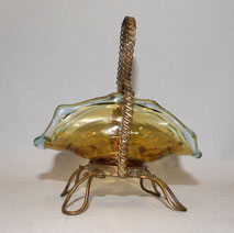 Glaskorb vergoldete Messingmontur Emaillemailerei Ormulu H13,0 x B7,5 x L.11 cm, € 110,00