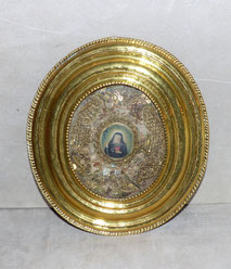 Klosterarbeit, 19. Jahrhundert, Gold, Filigran, Schmuck, Messingrahmen, € 580,00