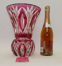 Große Val. St. Lambert Kristallglas Vase violett Überfangen , 5860 Gramm 28,5 cm, € 390,00