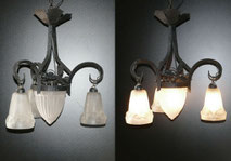 Jugendstil Deckenlampe,Art Deco, Schmiedeeisen, Ilex, wrought Iron,€ 590,00