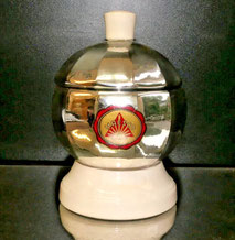 Haesco Schmidt & Co. DDR Tischkühler Glas Keramik 50er/60er Jahre H. 18,0 cm, € 69,00