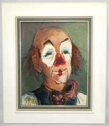 Portrait eines Clown Öl auf Malerkarton signiert Impressionismus 30 cm x 24 cm, € 250,00