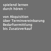 Das Hörbuch "Verkaufe! Das perfekte Verkaufsgespräch." ist die ideale Variante für das Lernen unterwegs. Es kann auf Reise oder im Büro gehört werden.  Unzählige Dialoge zwischen Interessentin und dem Verkäufer machen dieses Hörbuch so lehrreich.