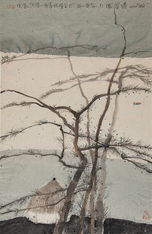 Zhu Daoping, "пейзаж", тушь на бумаге, 67 х 43 см, 1998