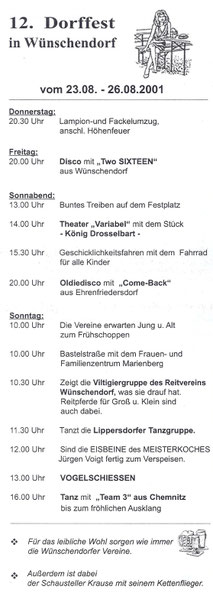 Bild: Wünschendorf Erzgebirge Dorffest 2001