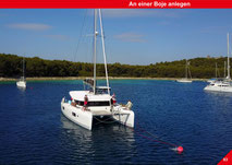 Catamaran Skipper Training book, Catamaran Docking Training, Catamaran Lagoon 42, Catamaran Maneuer Training, Catamaran Skipper Training, Catamaran Harbor Maneuver Training, Spring leash undocking, Catamaran Docking Training, Nautical Miles, Mooring Buoy