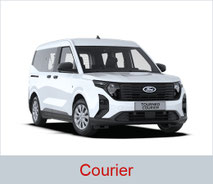 Rollstuhlgerechter Ford Courier in weiß.