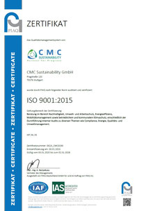 DIN EN ISO 9001:2015 Zertifikat