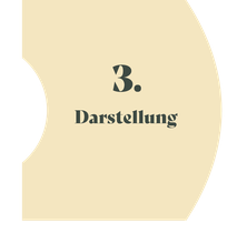 Eine beige Fläche in der das Wort Darstellung steht