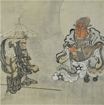 Ashi Kyōdō (1808-1895) | Jizō and Enma Playing Music Together