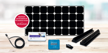 The Dcsolar Power Set MppT contains top quality with powerful modules of the Dcsolar series a Victron MPPT charge controller, ABS holding spoilers, matching roof lead-through and all necessary connection cables. Ideal for Do-It-Yourself