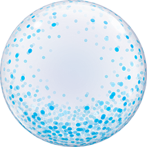 Ballon Luftballon bubble durchsichtig clear Konfetti blau rosa bunt gold Heliumballon Helium Geschenk Geburtstag Versand selbst befüllen