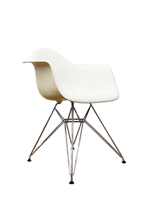 Vitra Eames set of 4 White Plastic Arm Chair DAR designed by Charles & Ray Eames in 1950