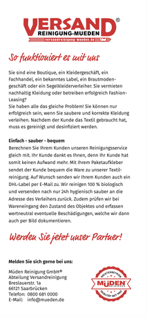 Versandreinigung-mueden.de, Kleiderverleih-Reinigung, Flyer Seite #3