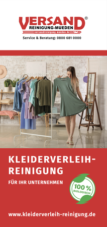 Versandreinigung-mueden.de, Kleiderverleih-Reinigung, Flyer Seite #1