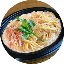 明太クリームパスタ