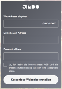 Jimdo Anmeldebox SignUp Widget für Affiliate