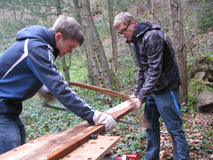 Matthias und Lars bei der Arbeit in Klingenberg