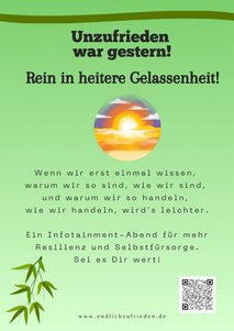 Unzufrieden war gestern  - rein in heitere Gelassenheit! Ein Infotainment-Abend für mehr Resilienz und Selbstfürsorge.