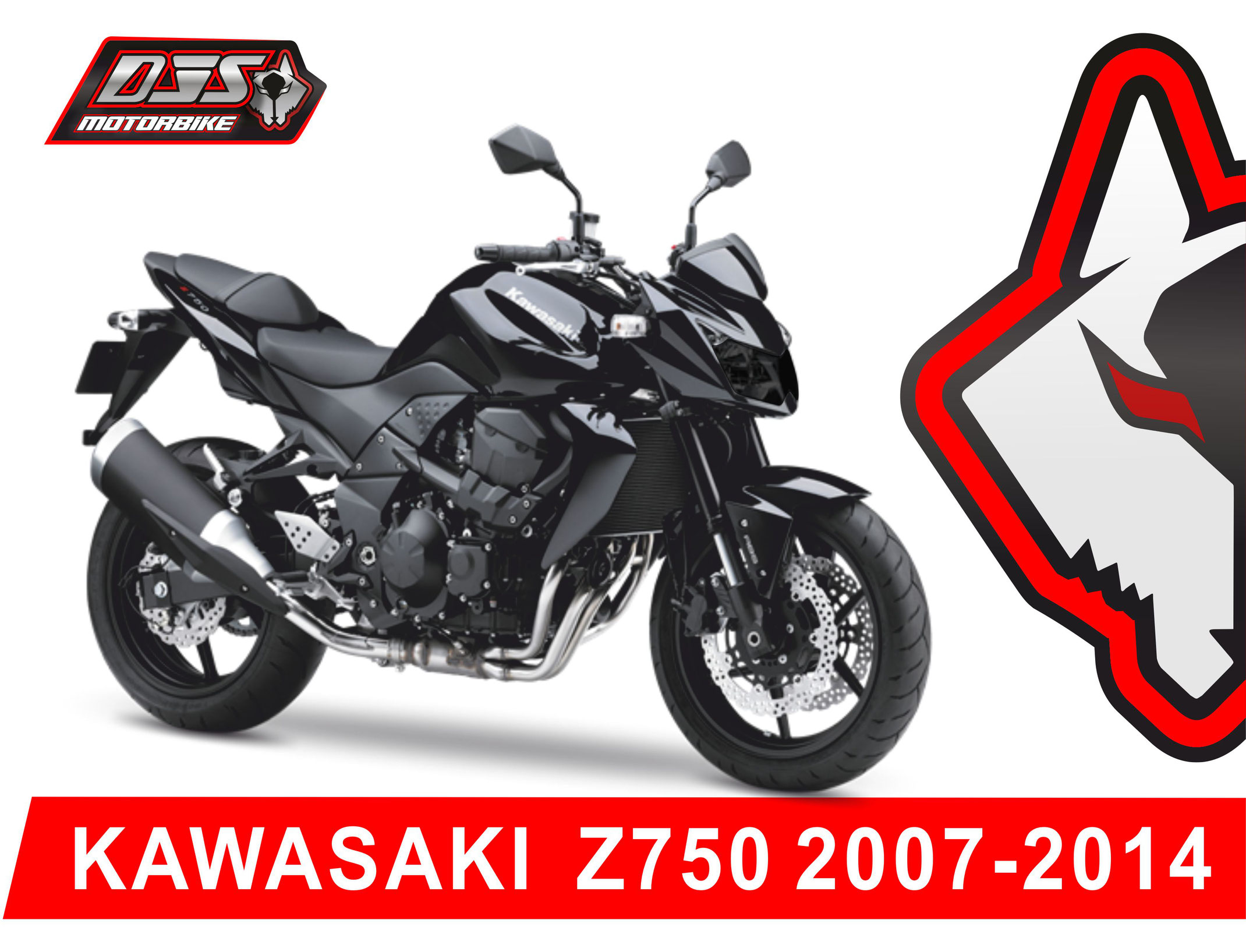 KAWASAKI z 750 2007-2014 - caches phares moto DJS , stickers de phares ,  adhésif