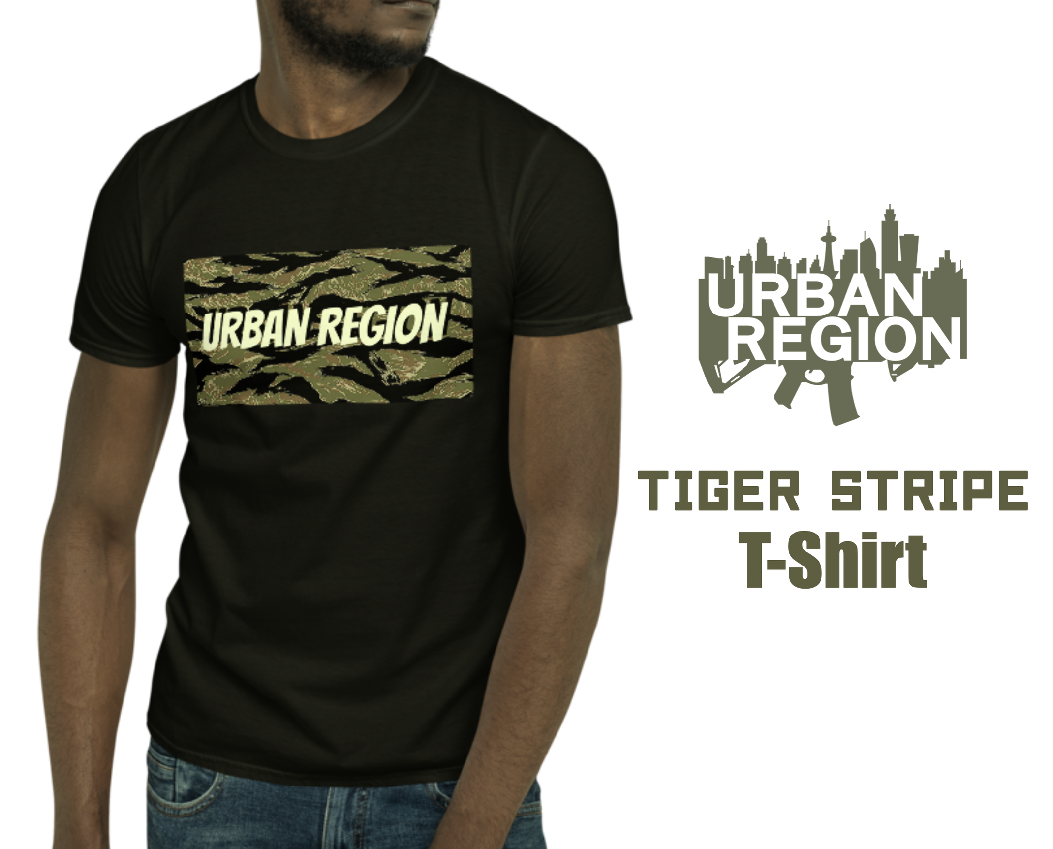T Shirt-BLACK X Tiger stripes - urban region【公式】新しい