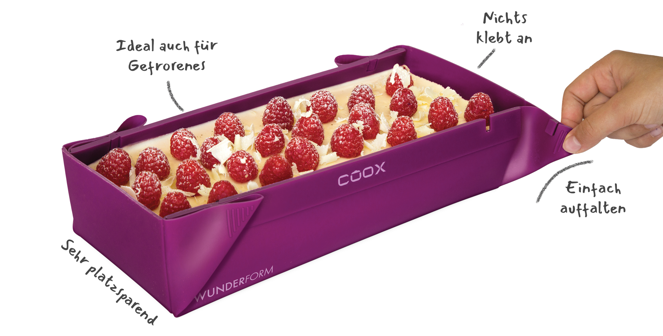 coox Wunderform: Die erste faltbare Backform COOX Wunderform Backform, Größe L, Silikon: : Küche