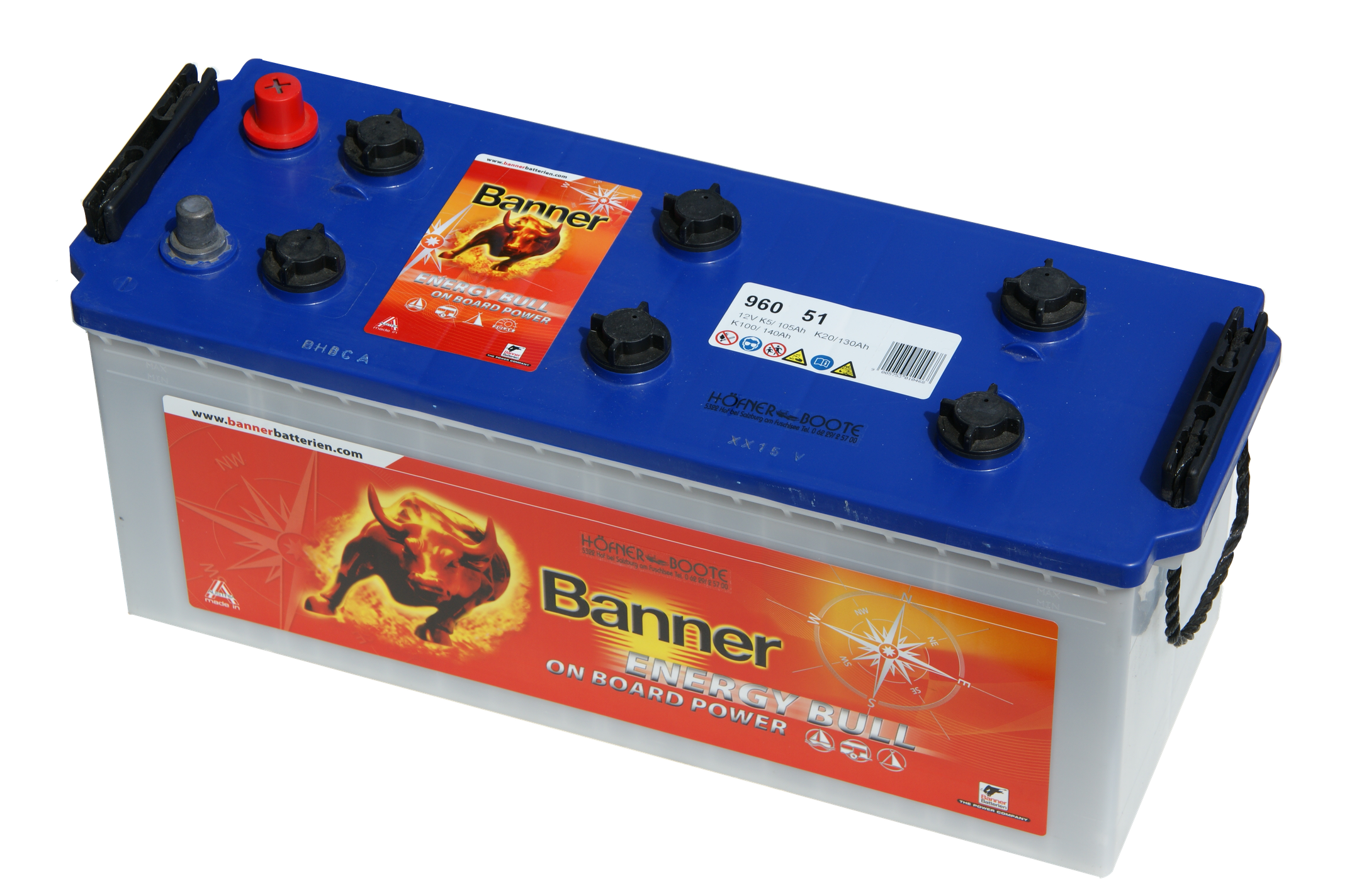 12 V 130 Ah Banner 96051 Energy Bull Bootsbatterie zyklenfest Länge 514mm Breite 189mm Höhe