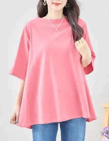 PINK  袖丈とお腹周りの ゆとりがポイントです