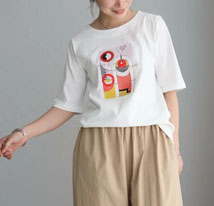アートなプリントの Tシャツ SALE　1,480円(税込) （パール付き） 