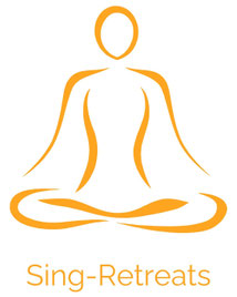 Piktogram meditierender Mensch: Sing-Retreat