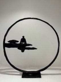 Sophie Hustin , sculpture cercle en bronze, defiscalisez de l'art par votre entreprise