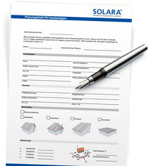 Planungsblatt SOLARA Solaranlage