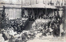 Inauguration du buste Claude Tillier, à Clamecy, rue du Grand Marché,17 sept.1905  