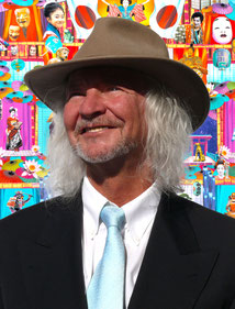 Künstler bei Vernissage
