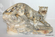 Italienische Steinfigur, Tiger, Wildkatze,Glasaugen, 1920, € 220,00