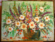 Herrlich gemaltes Blumenbild, € 550,00