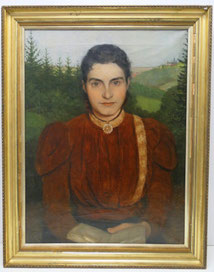 Heinrich Werner, 1867-1928, "Junge Frau im roten Kleid" Öl auf Leinwand 66x51 cm, € 1400,00