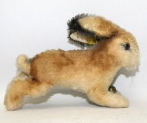 Steiff Nr. 2900/14 "Hoppy" Mohair braun-weiß-schwarz 1968-1976 L. 17 cm H. 14 cm, € 65,00