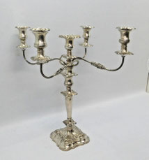 Englischer Silberleuchter Kandelaber E. Viners 1931 925 Sterling H. 47cm Ø 47cm
