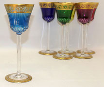 St. Louis Thistle Gold Weinglas mundgeblasen Hellblau H. 20,7 cm 125 ml, € 300,00