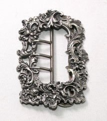 Jugendstil Gürtelschnalle Ranken & Rocaillen Frankreich Silber 32g. 7,5 x 5,0 cm