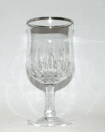 großes tulpenförmiges Becher Glas Vase, 925 Sterling Montierung, 18,5 cm, € 160,00