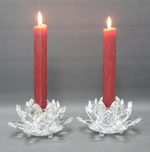 2x Swarovski Kristall Seerose Waterlily Kerzenhalter DesignMax Schreck Ø 13,5 cm, € 390,00