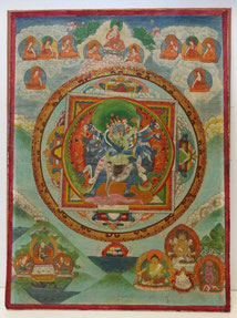 Tibet Meditation THANGKA Malerei Leinen Buddhismus, Yamantaka u. Vajravetali,, € 1800,00