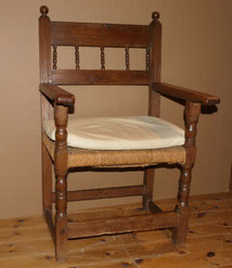 Antiker Bauern Sessel, Armlehnstuhl um 1800, Kordelsitz, Westfalen,103,5 cm hoch, € 450,00