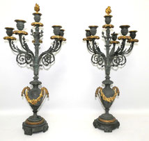 Ein Paar französische Bronze Leuchter Kandelaber 19. Jhd. 6-Flammig H. 61,5 cm, € 2200,00